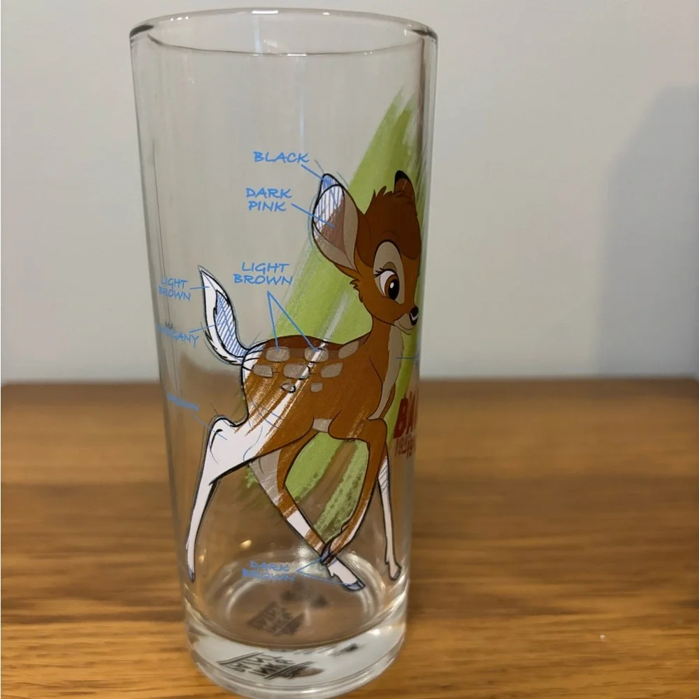 Disney Parks Bambi Ink and Paint Collection 12 oz Drinking Glass